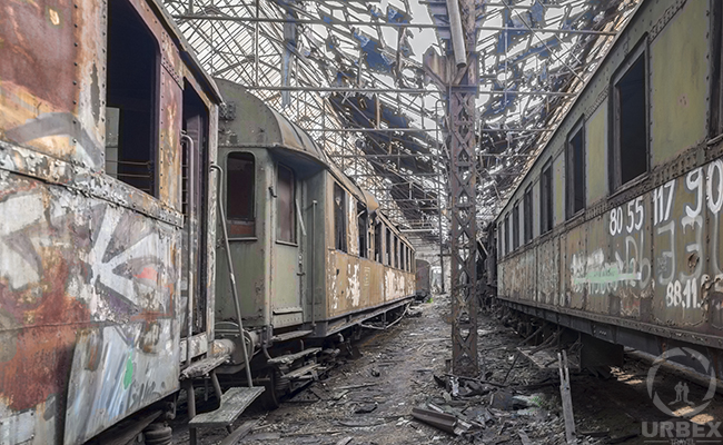 abandoned train in Budapest