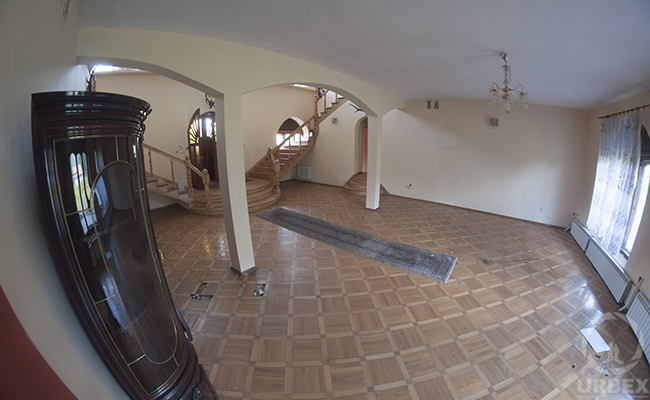 fish eye photo of abandoned living room in china house