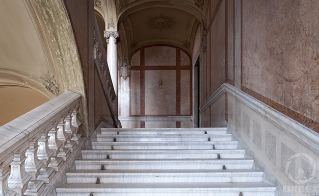 marble stairs in an abandoned palace