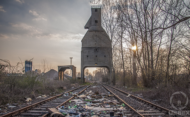 abandoned coal tower Odolany in warsaw