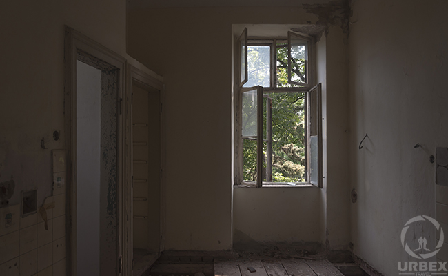 open window in a haunted house
