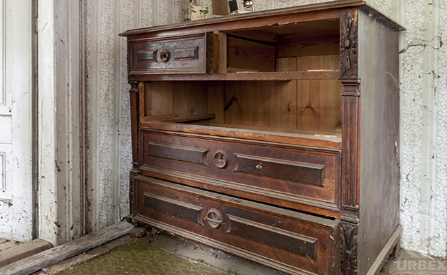 an old wooden wardrobe