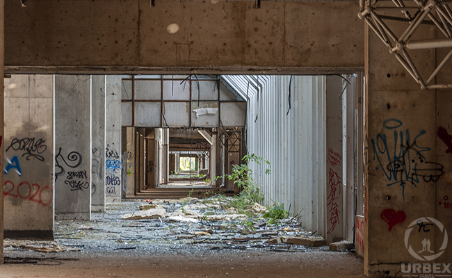 abandoned hospital hallway