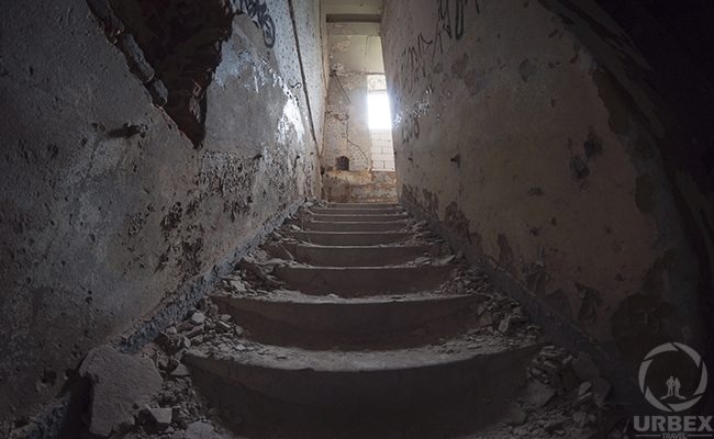 stairs in abandoned uniontex factory